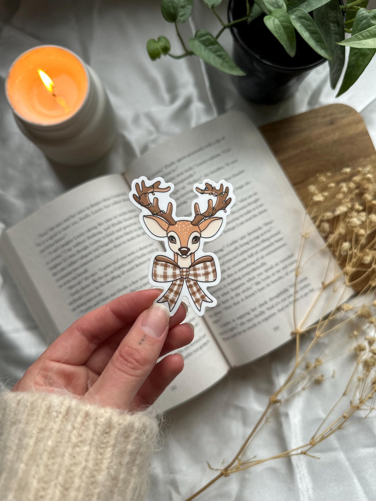 Deer with Bow Sticker