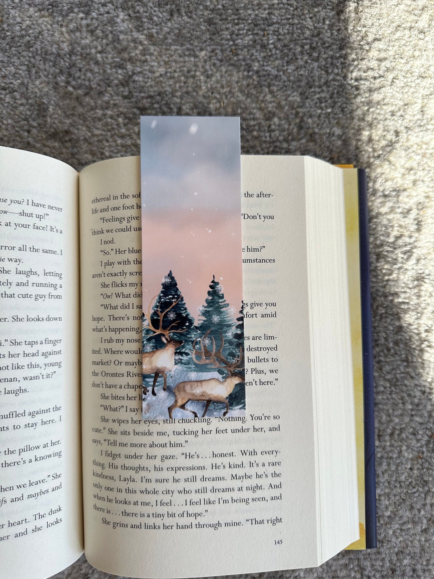 Reindeer Winter Scene Bookmark