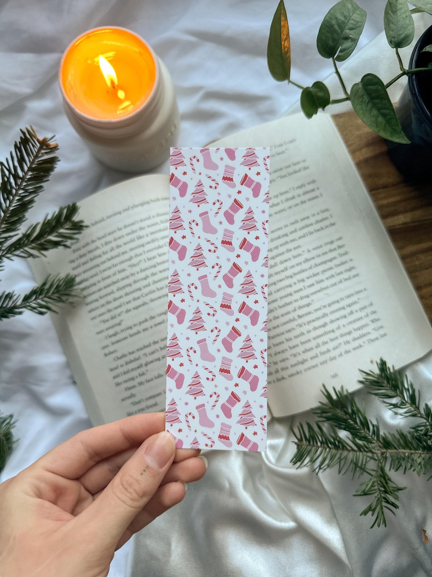 Pink Christmas Pattern Bookmark