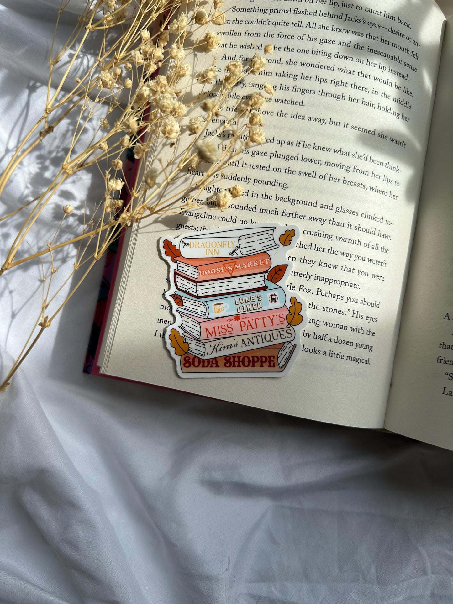Gilmore Girls Fall Bookstack Sticker