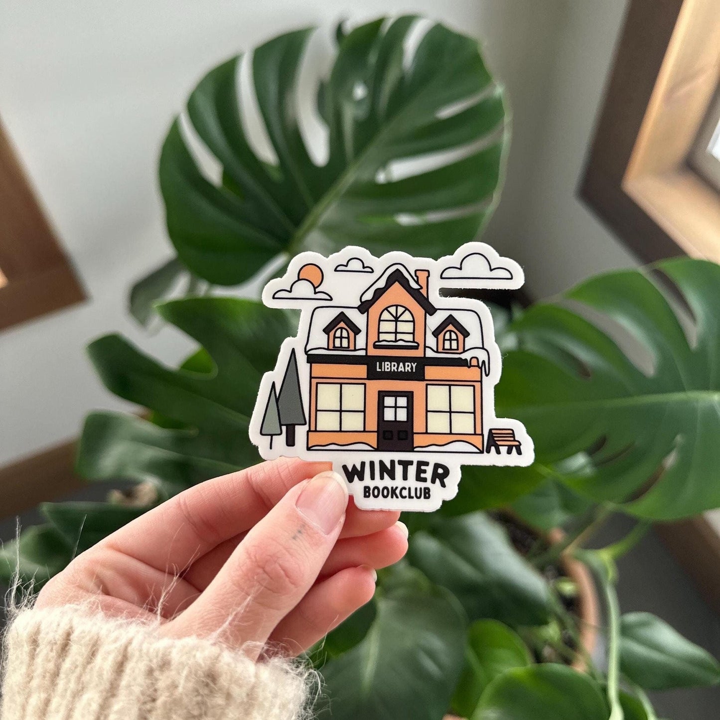 Winter Library Book Club Sticker