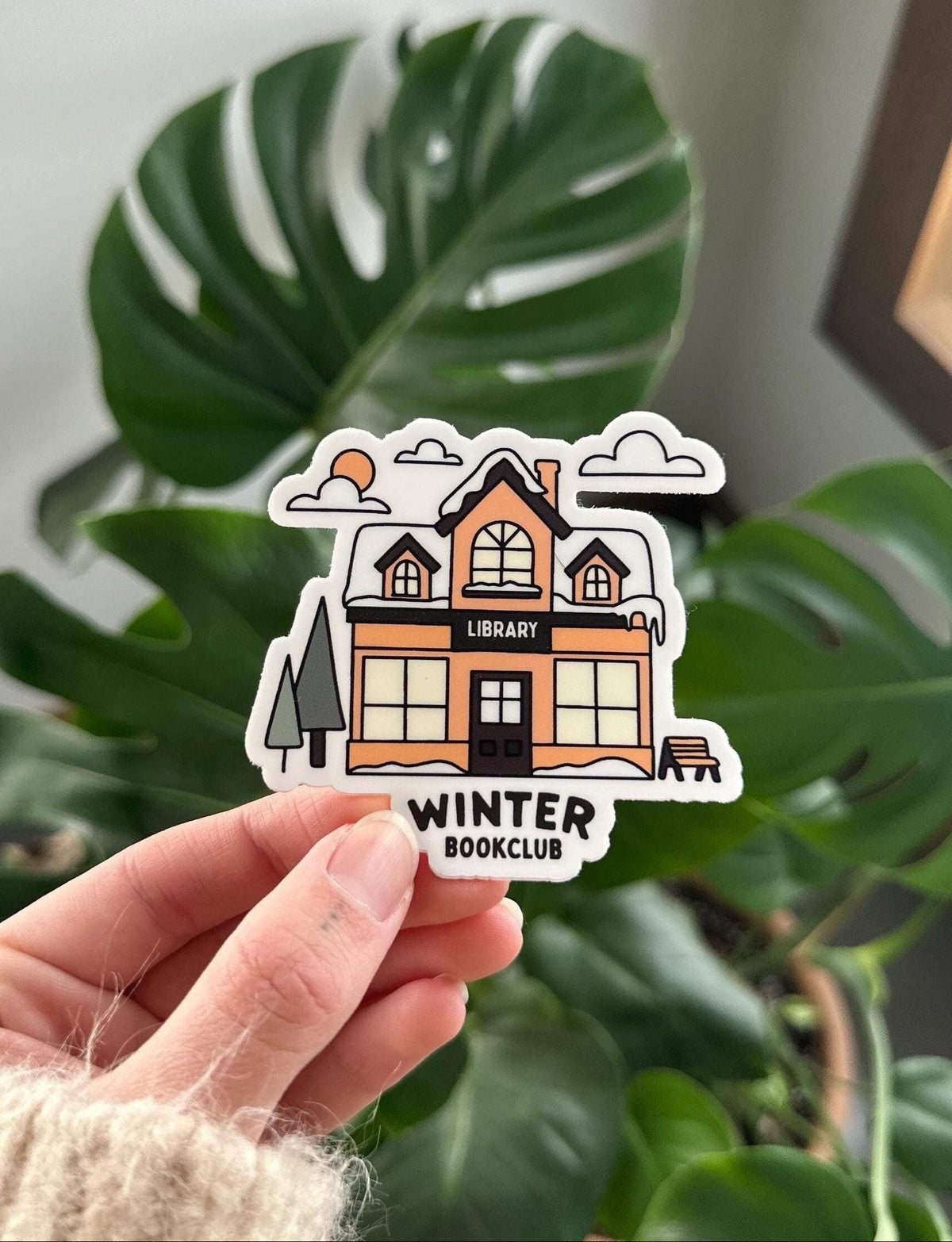 Winter Library Book Club Sticker