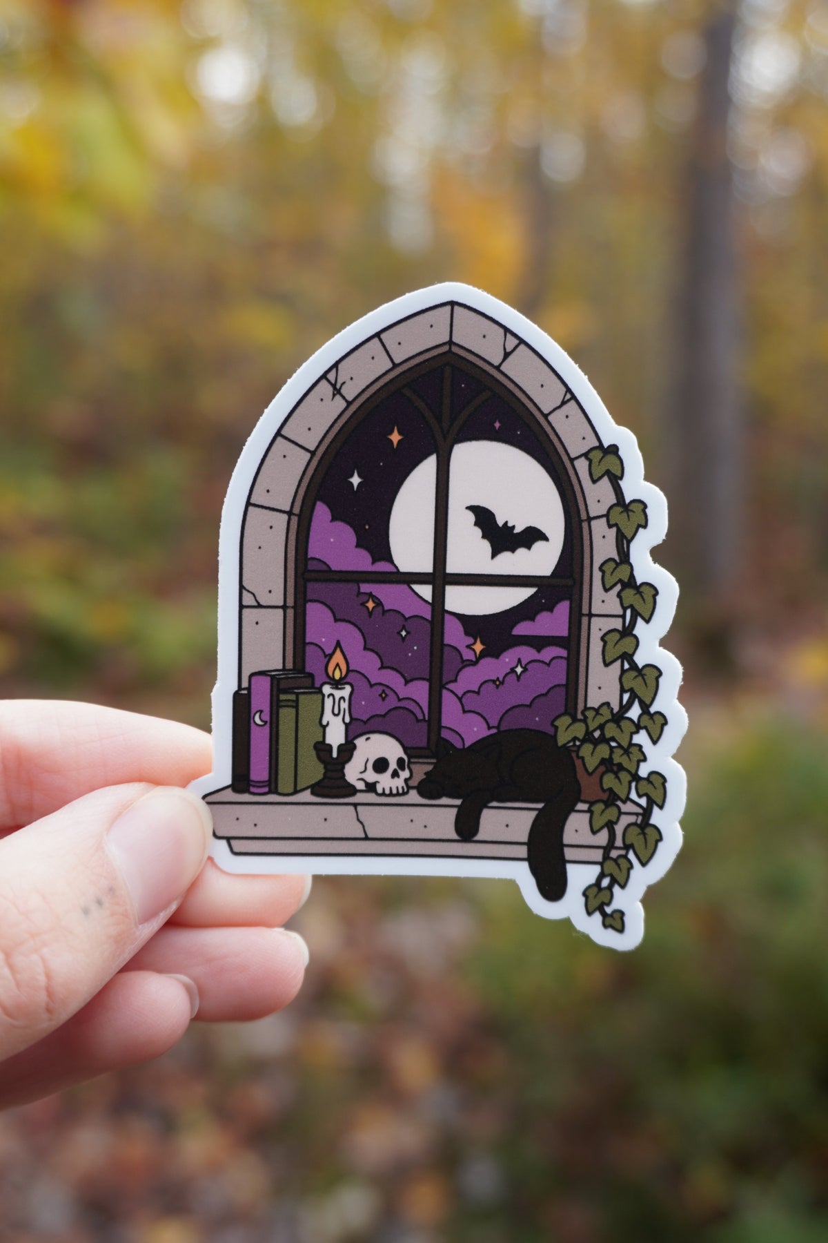 Spooky Window Scene Sticker