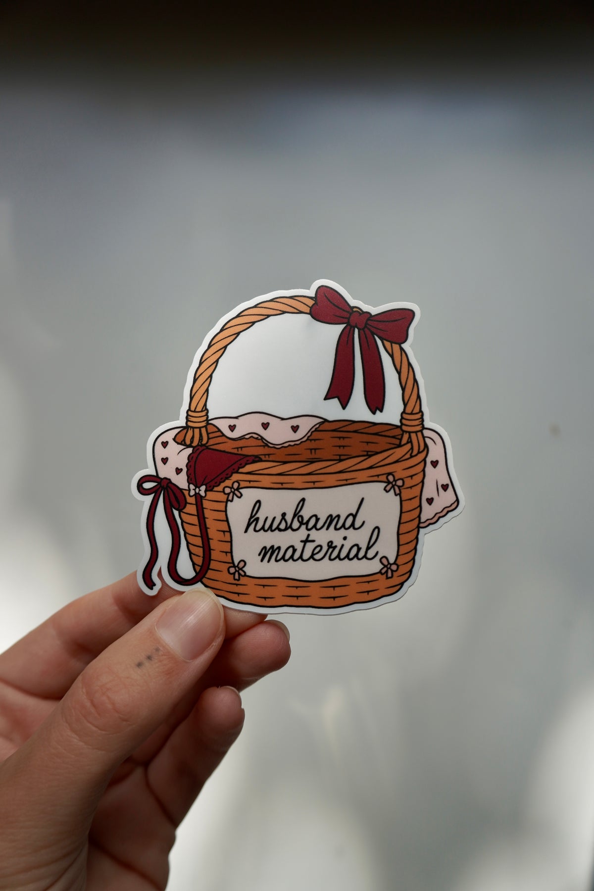 Husband Material Basket Sticker