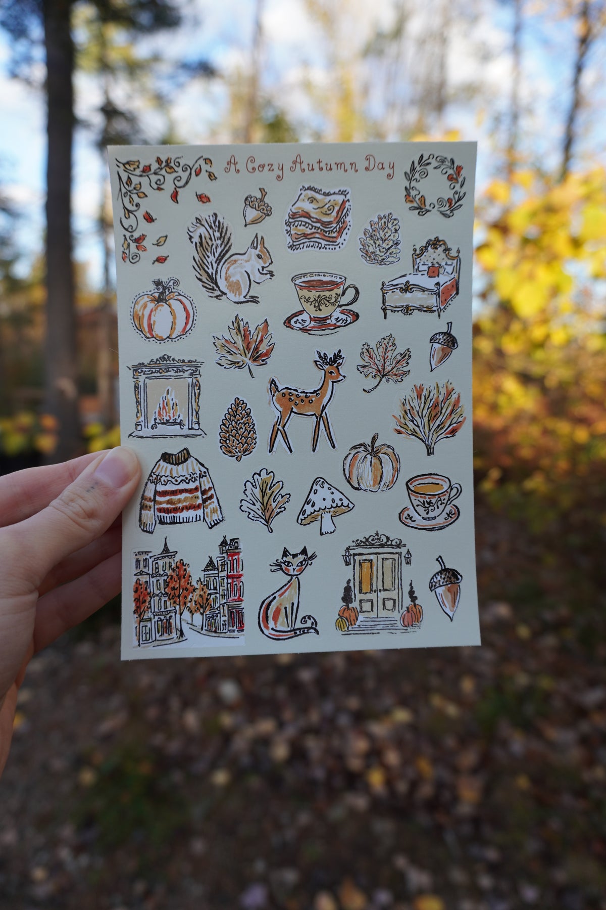 A Cozy Autumn Day Sticker Sheet