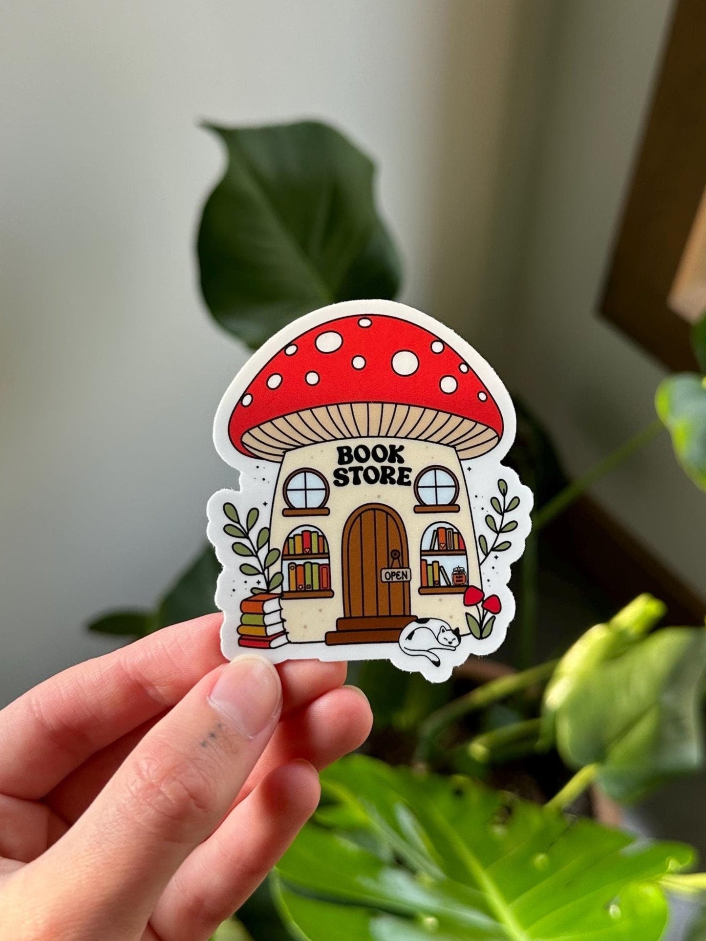 Mushroom Bookstore Sticker
