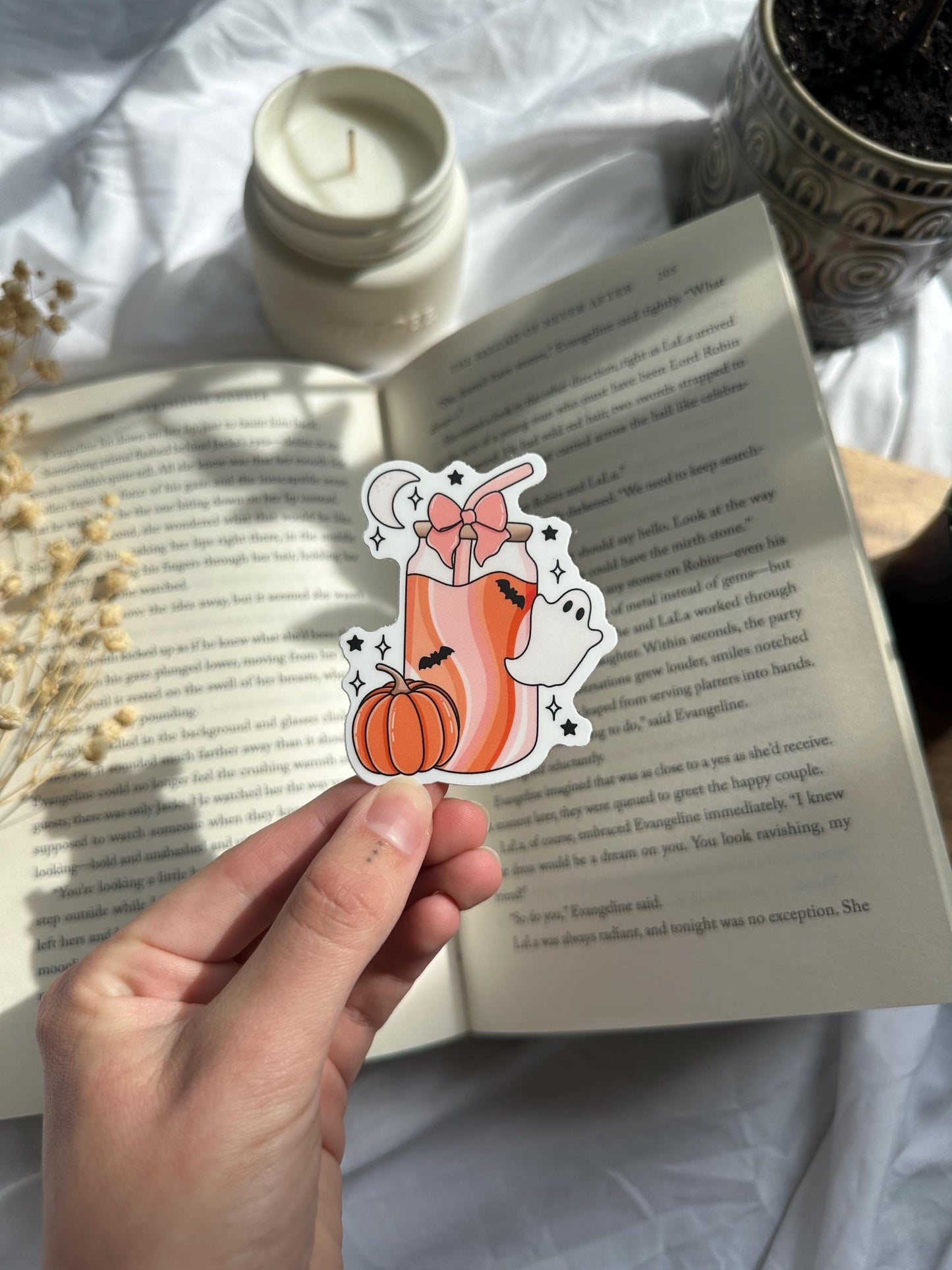 Pumpkin Spice Coffee Ghost Sticker