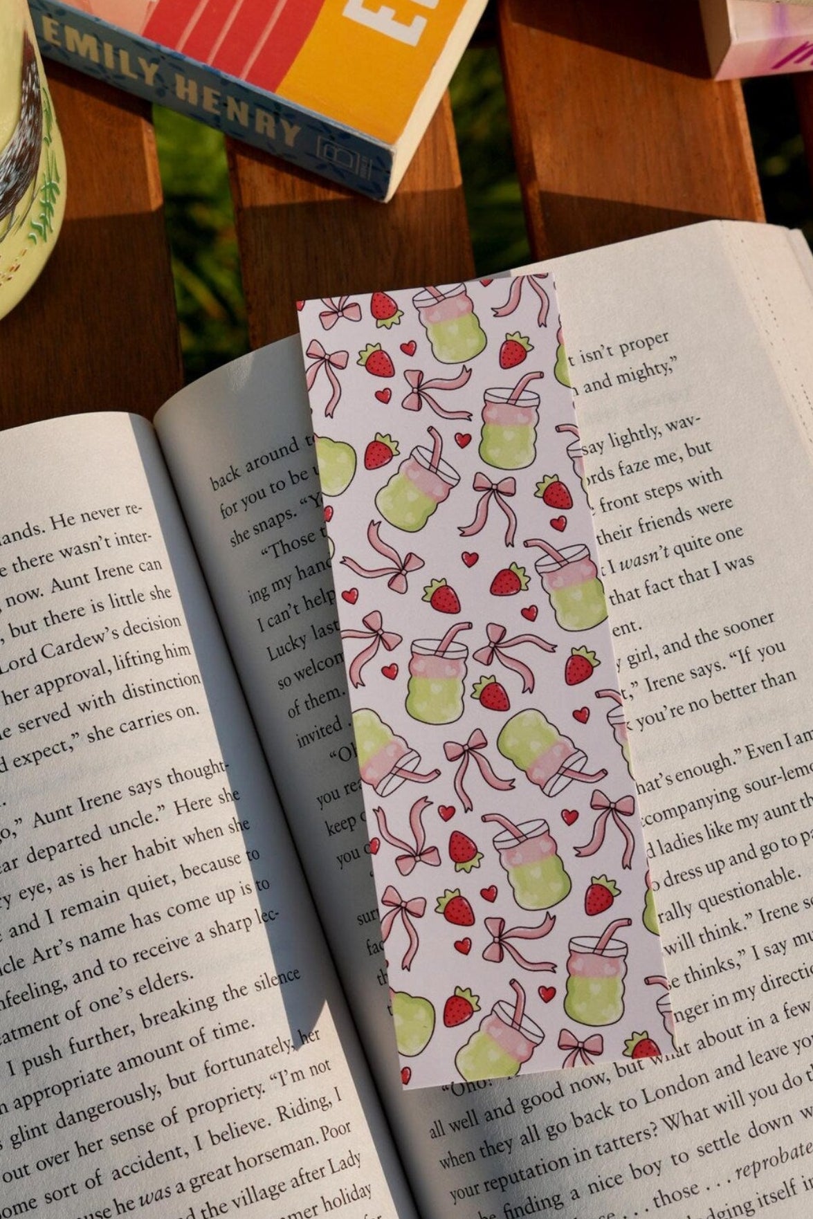 Strawberry Matcha Bookmark