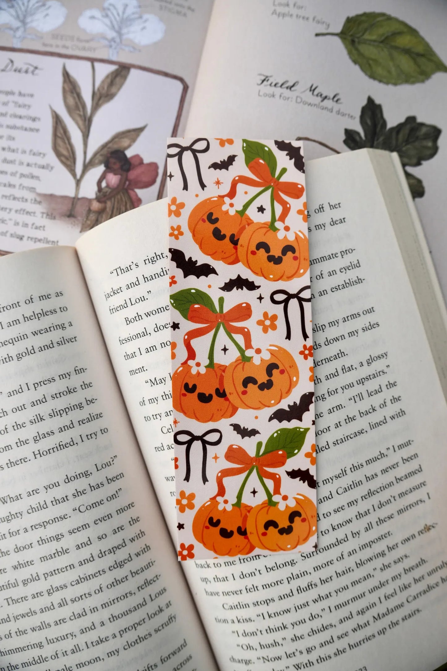 Pumpkin Cherries Bookmark