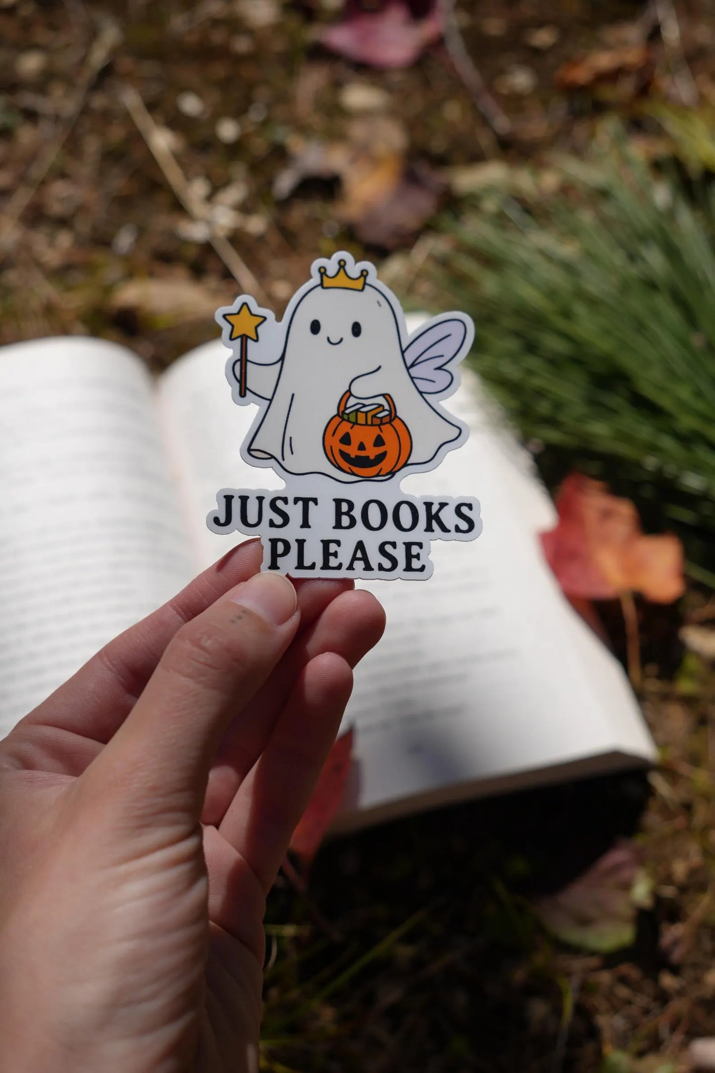 Just Books Please Fairy Ghost Sticker