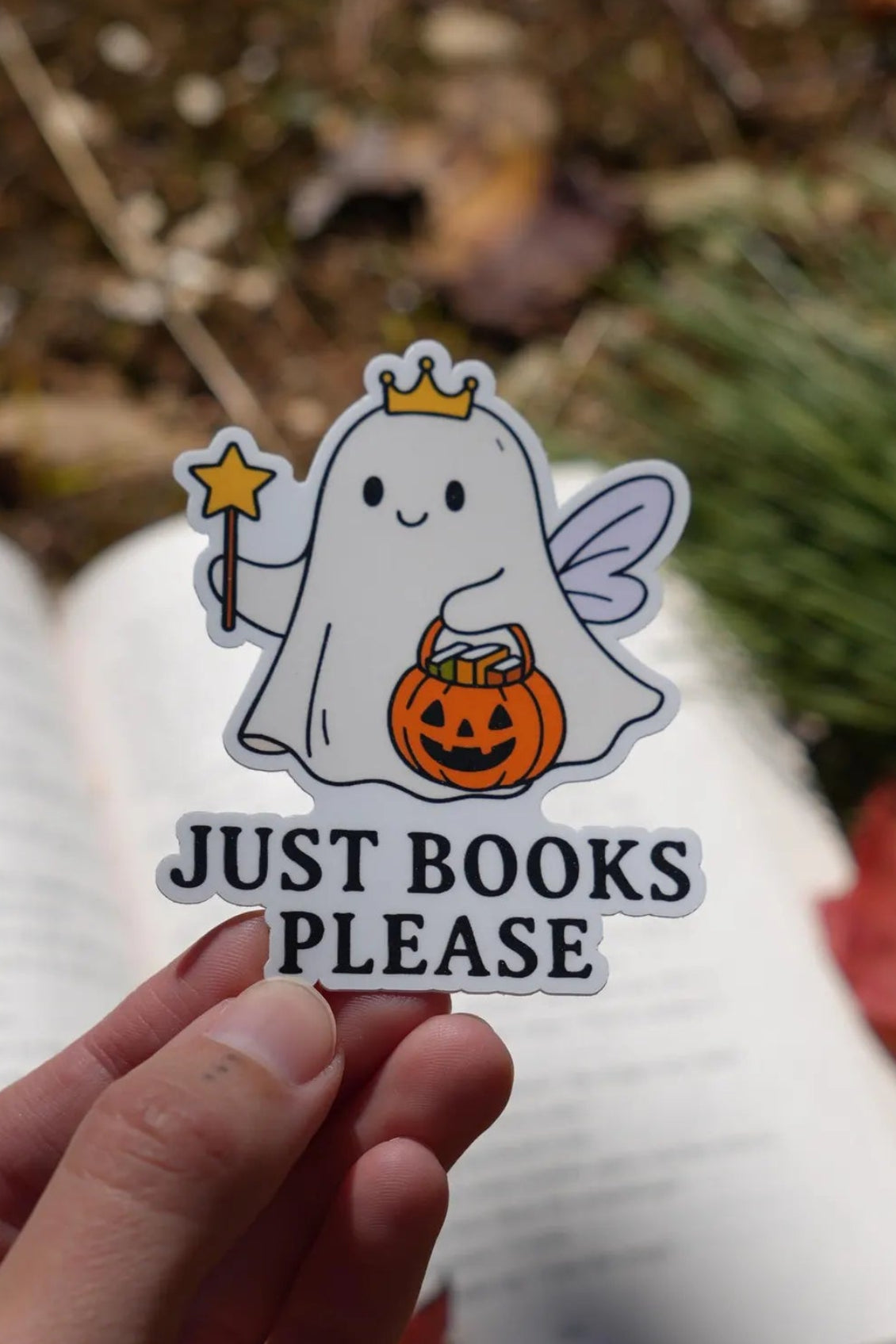 Just Books Please Fairy Ghost Sticker