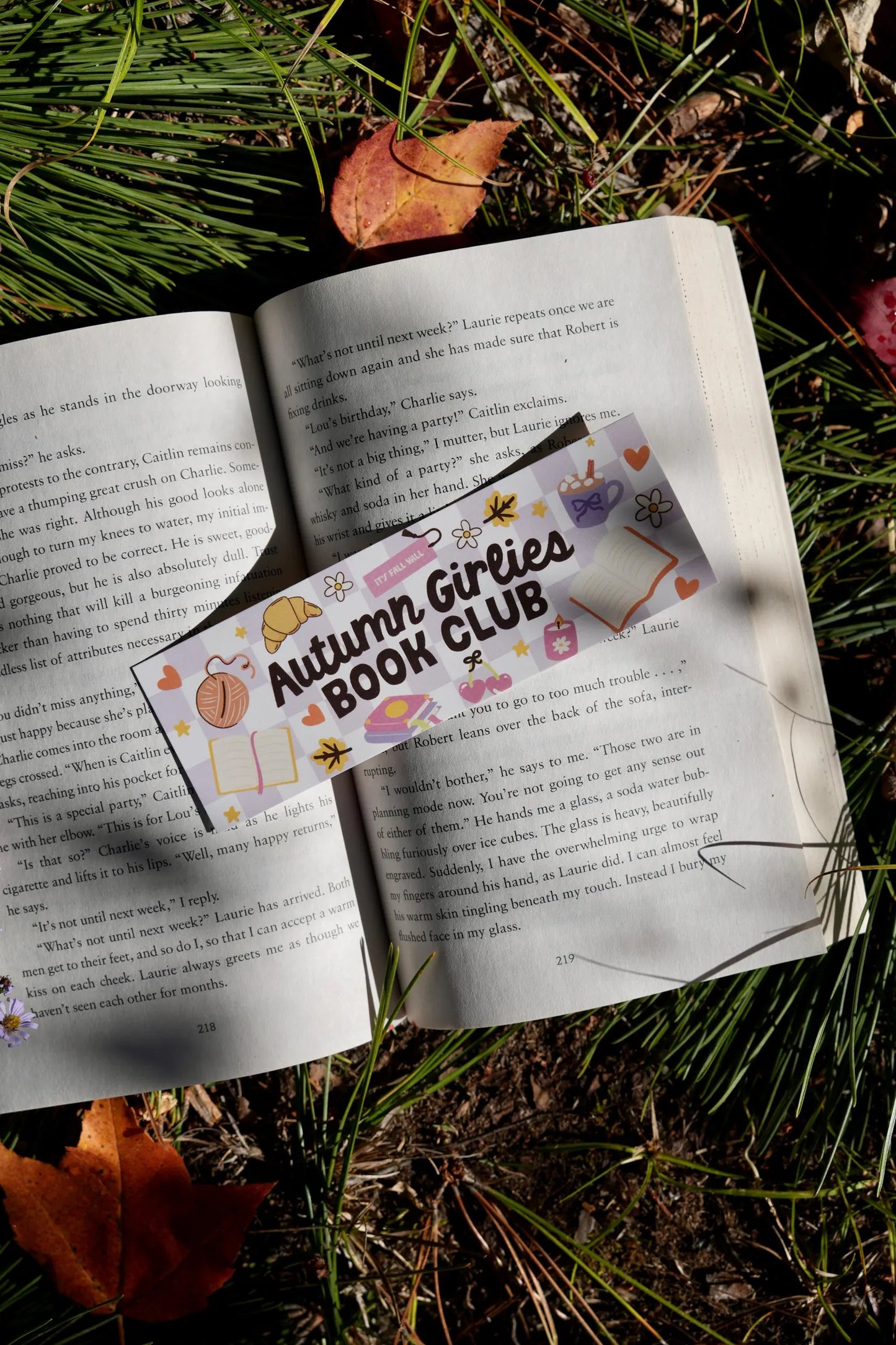 Autumn Girlies Book Club Bookmark
