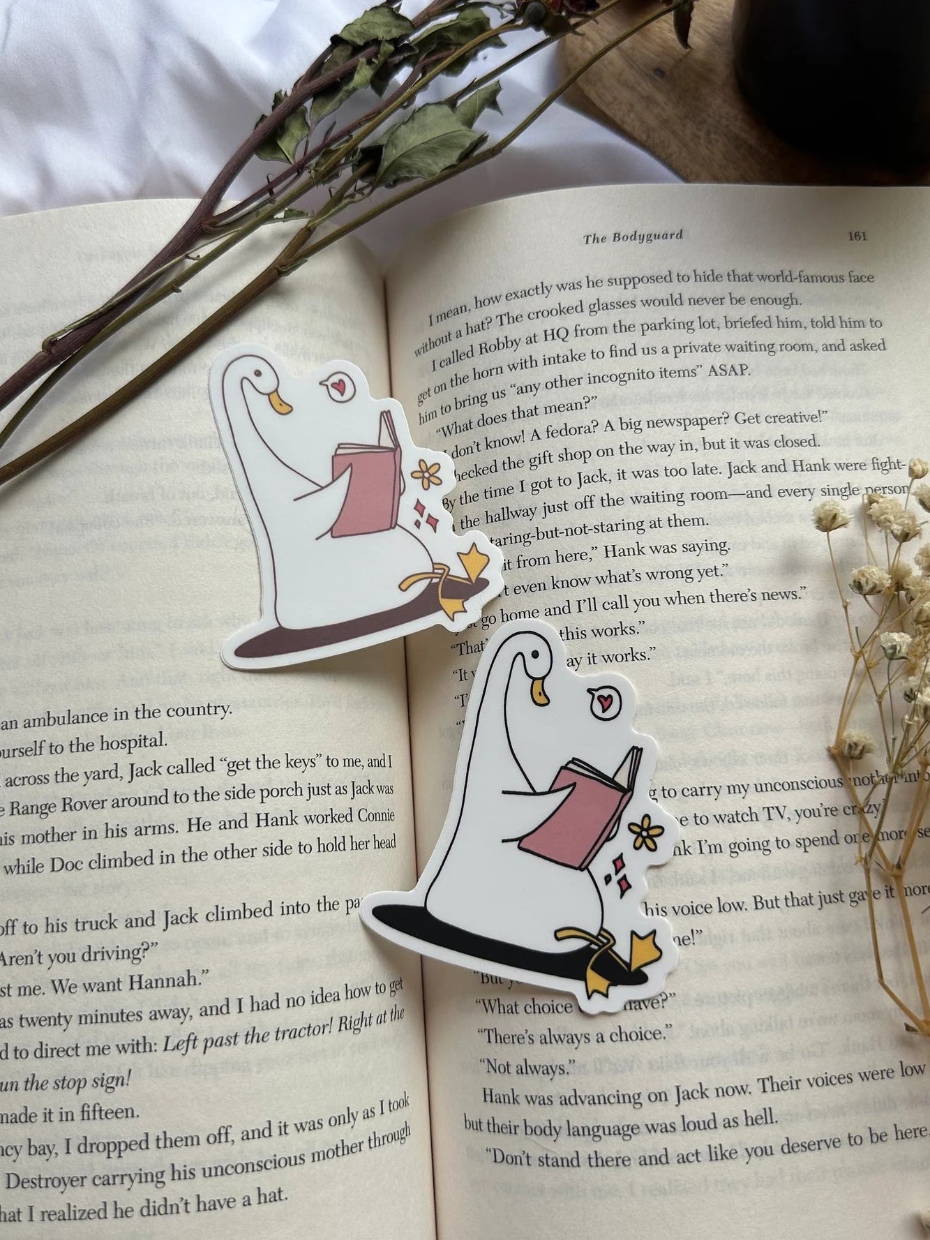 Goose Reading Sticker