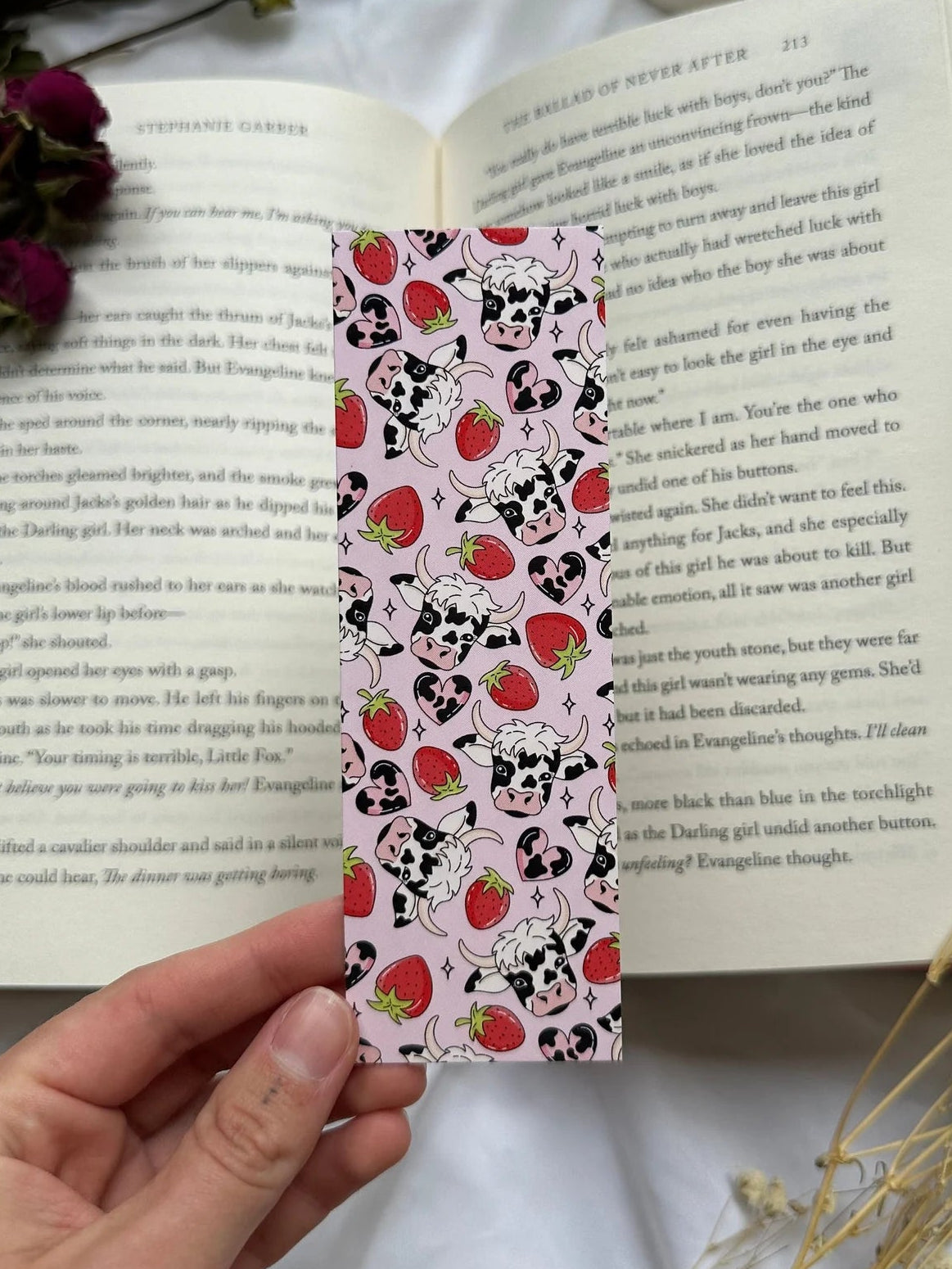 Cows and Strawberries Bookmark
