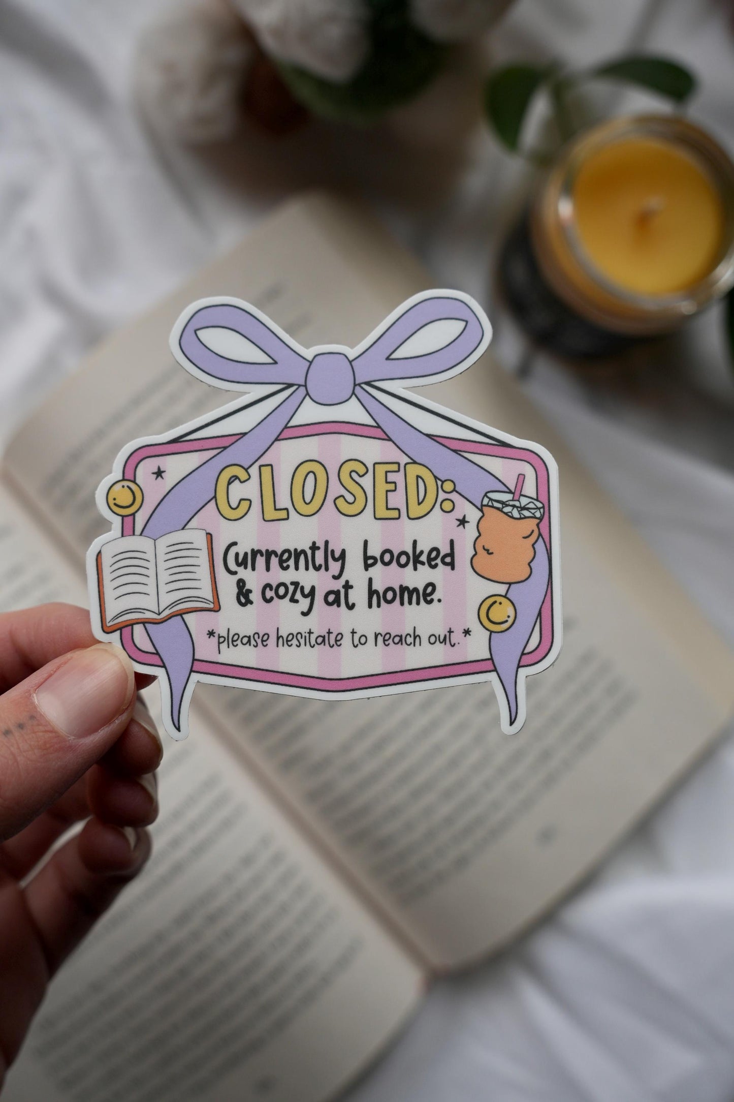 Booked & Cozy Sticker