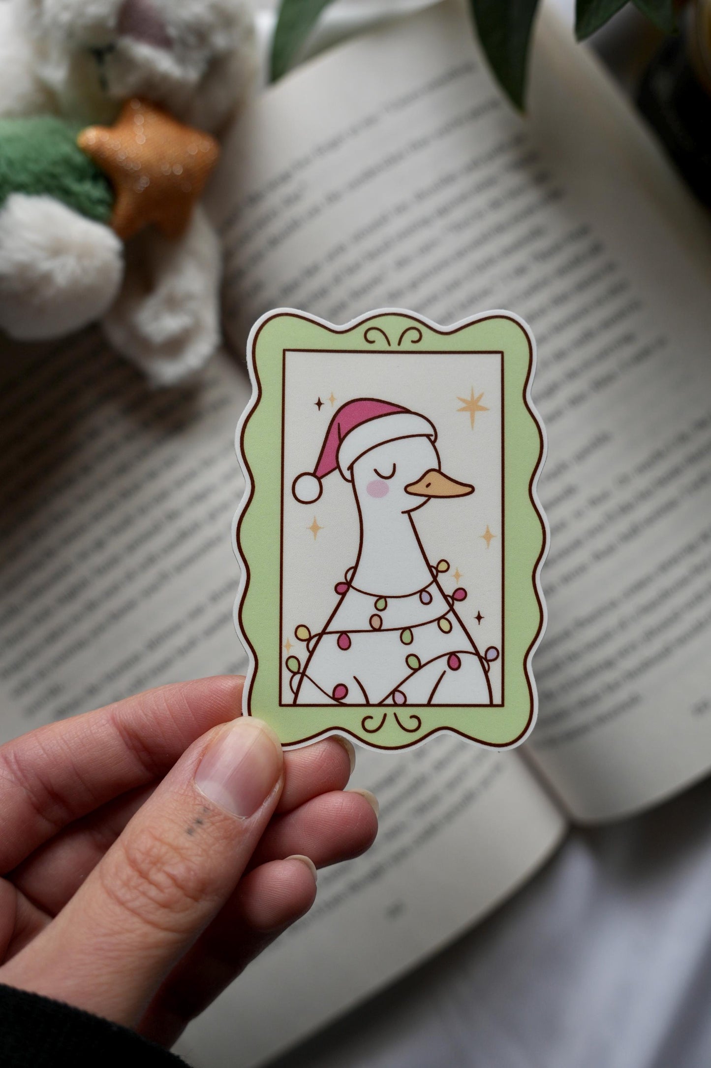 Festive Framed Goose Sticker