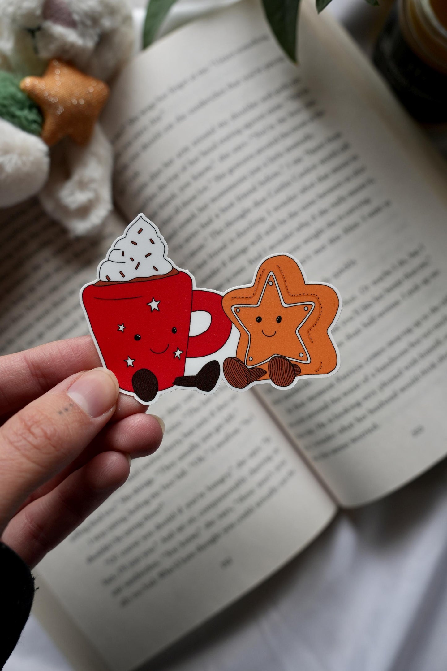 Gingerbread Star and Hot Chocolate Sticker