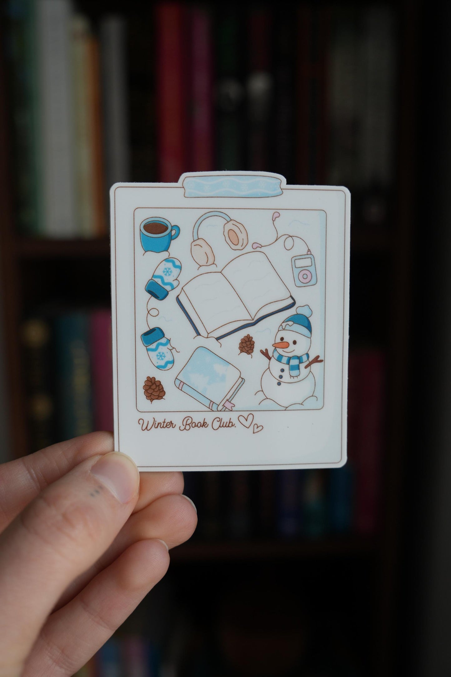 Winter Book Club Polaroid Sticker