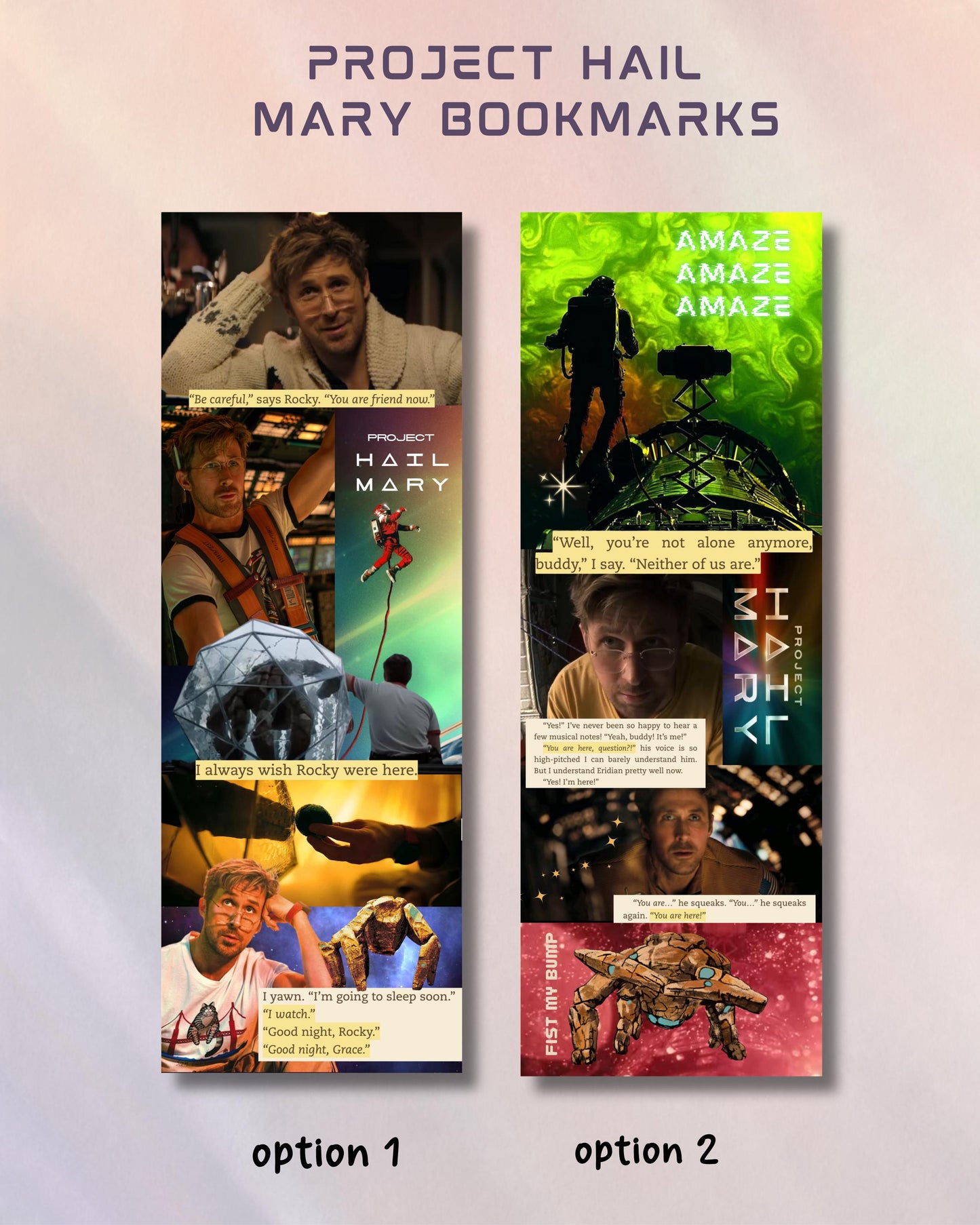 Project Hail Mary Collage Bookmarks