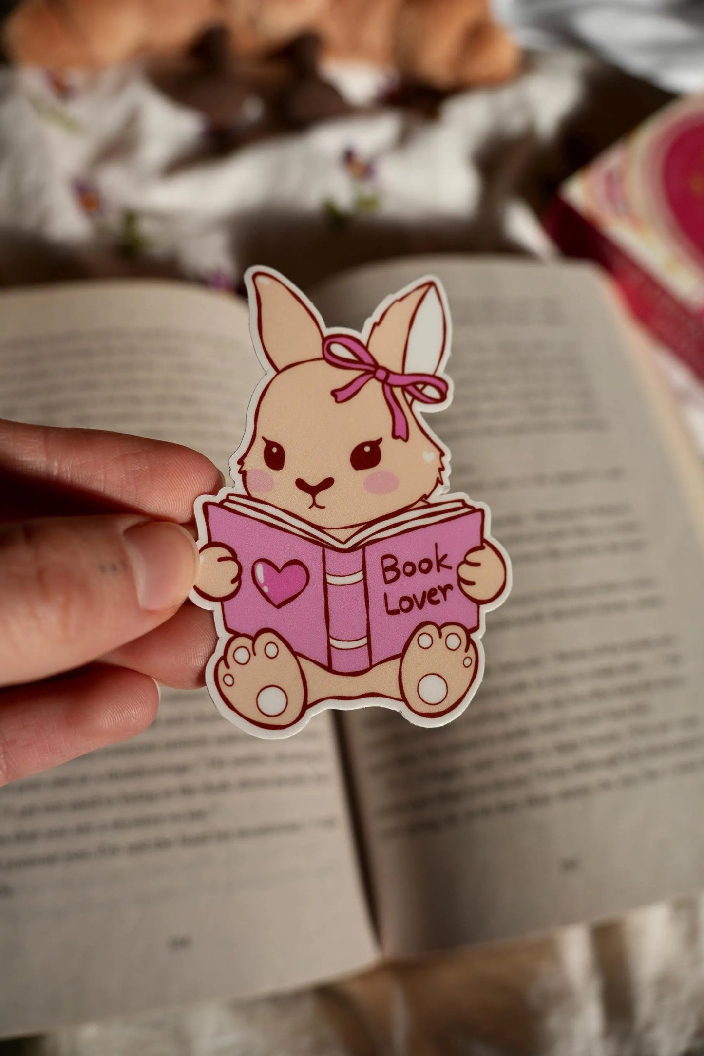 Book Lover Bunny Sticker