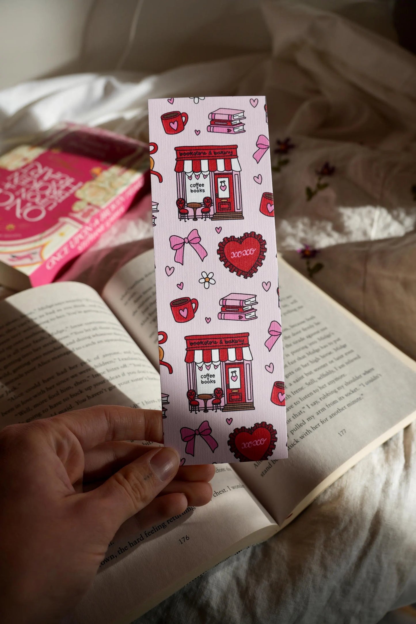 Romance Bookstore & Bakery Linen Bookmark