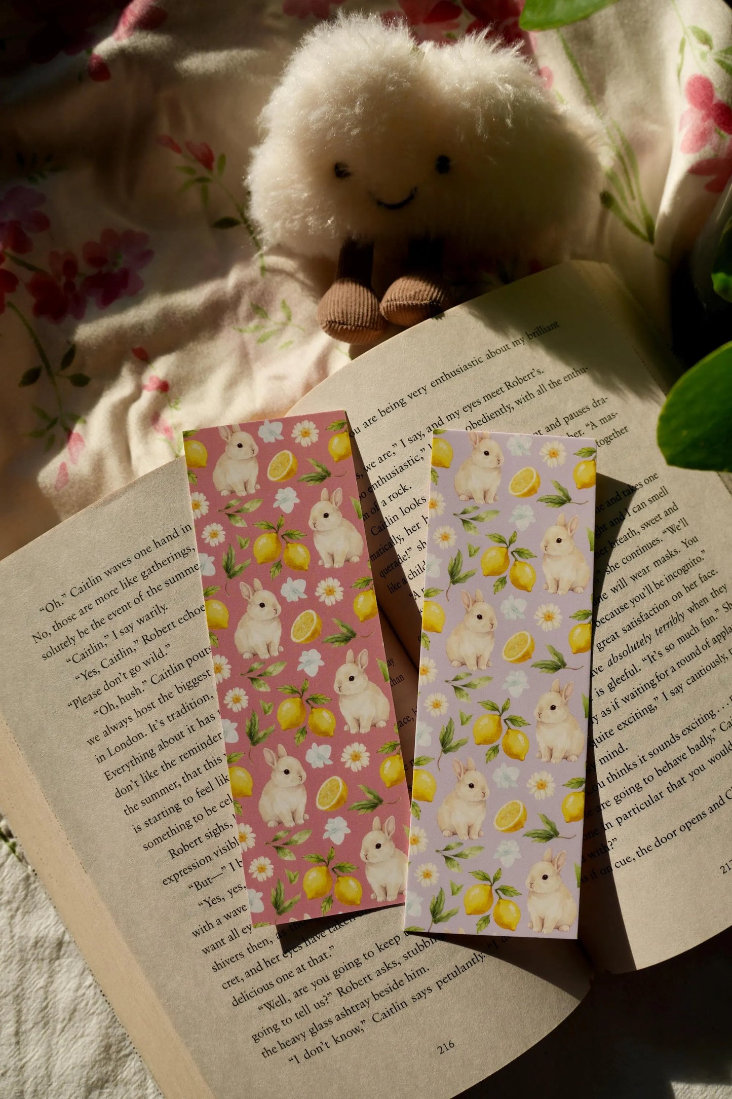 Bunnies and Lemon Bookmark