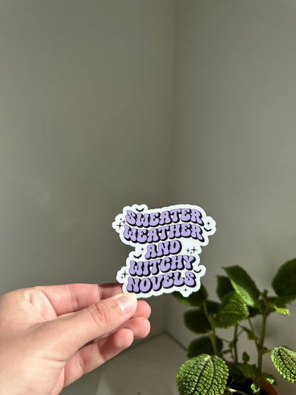 Sweater Weather and Witchy Novels Sticker
