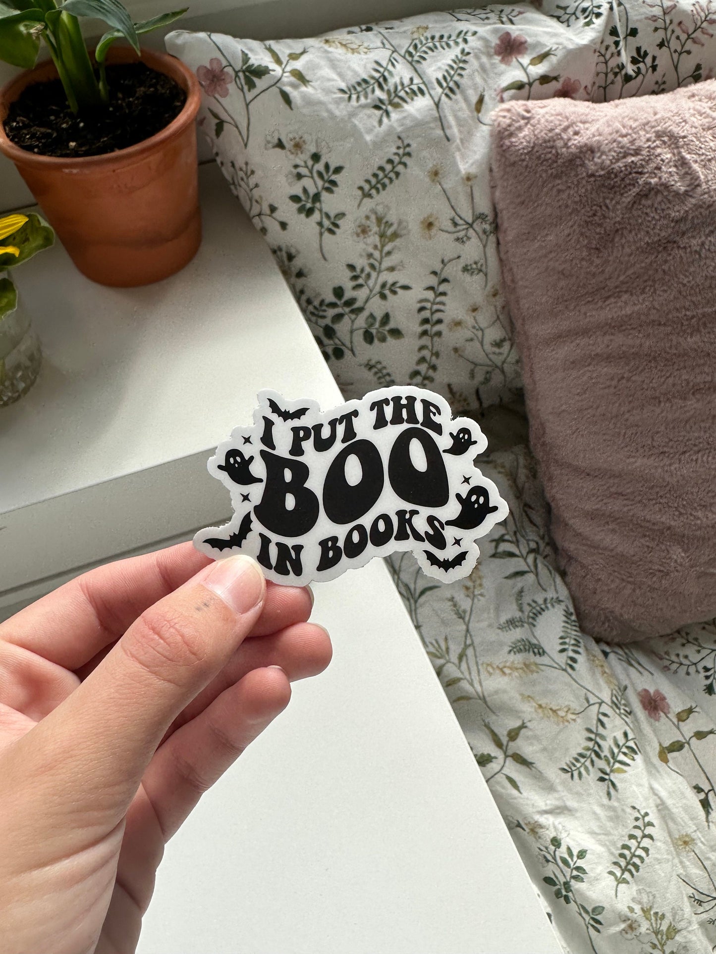 I Put The Boo In Books Sticker