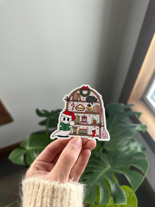 Ghostie Holiday Bookshelf Sticker