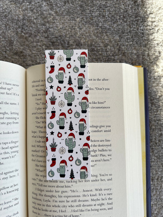 Cactus Santa Christmas Bookmark