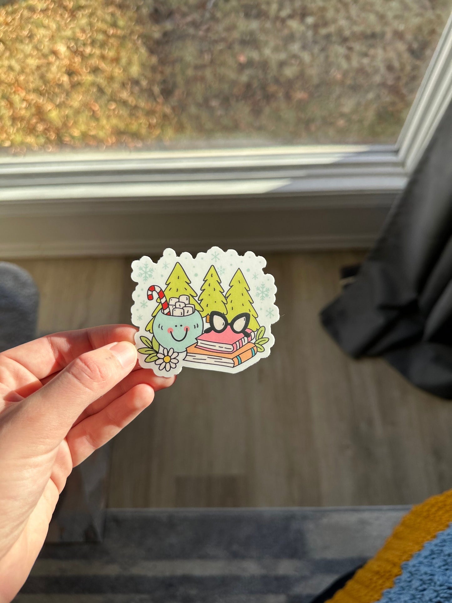 Cute Holiday Winter Bookish Sticker