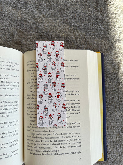 Cat and Dog Christmas Hats Bookmark