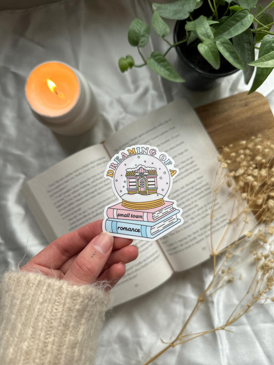 Dreaming of a Small Town Romance Snow Globe Sticker