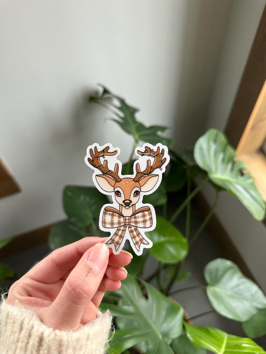 Deer with Bow Sticker