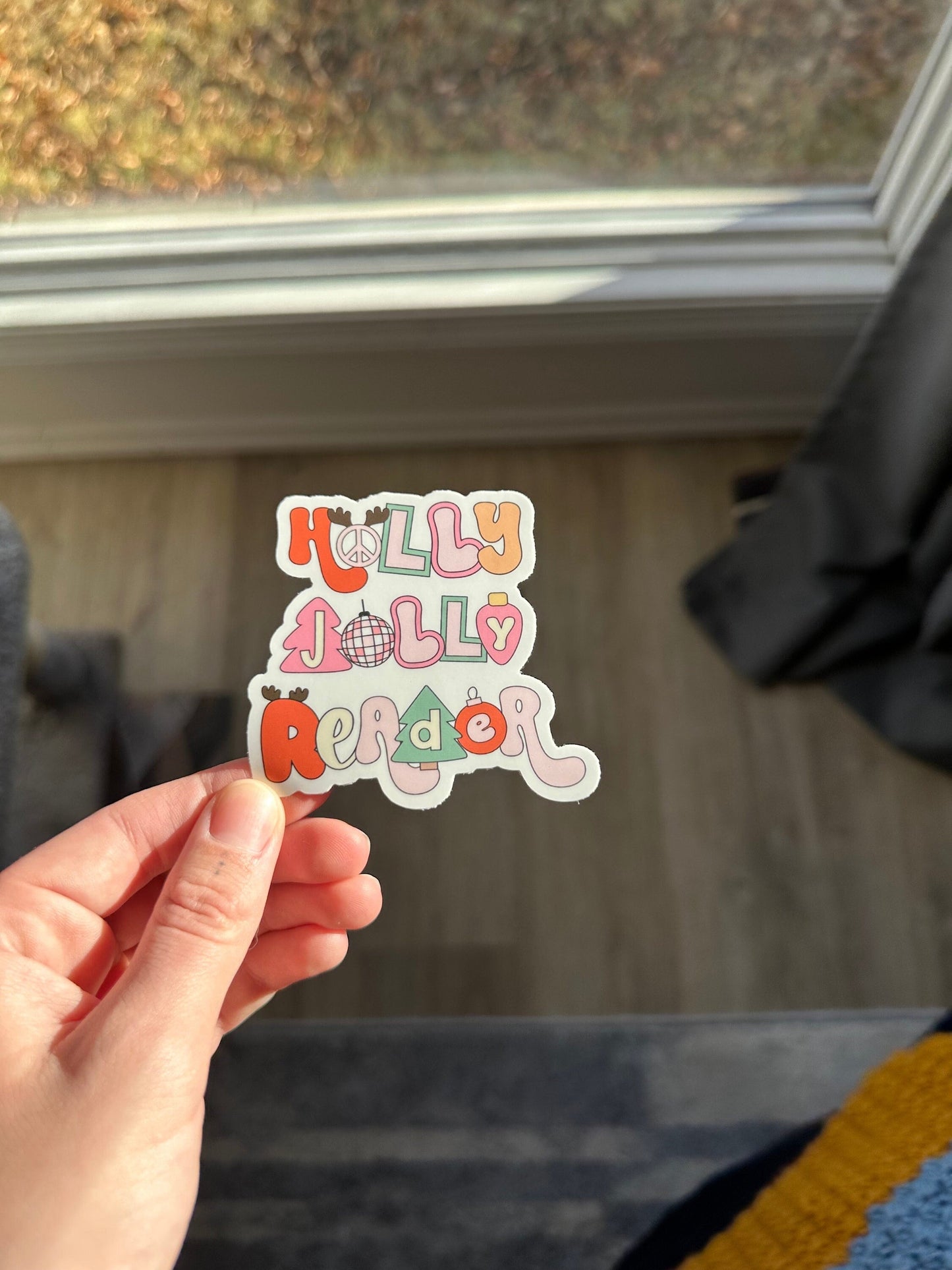 Holly Jolly Reader Sticker