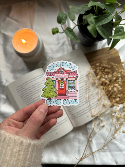 Holiday Book Club Bookstore Sticker