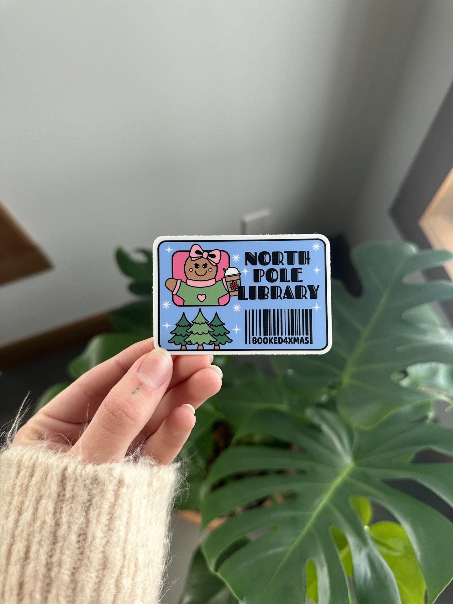 North Pole Library Card Sticker