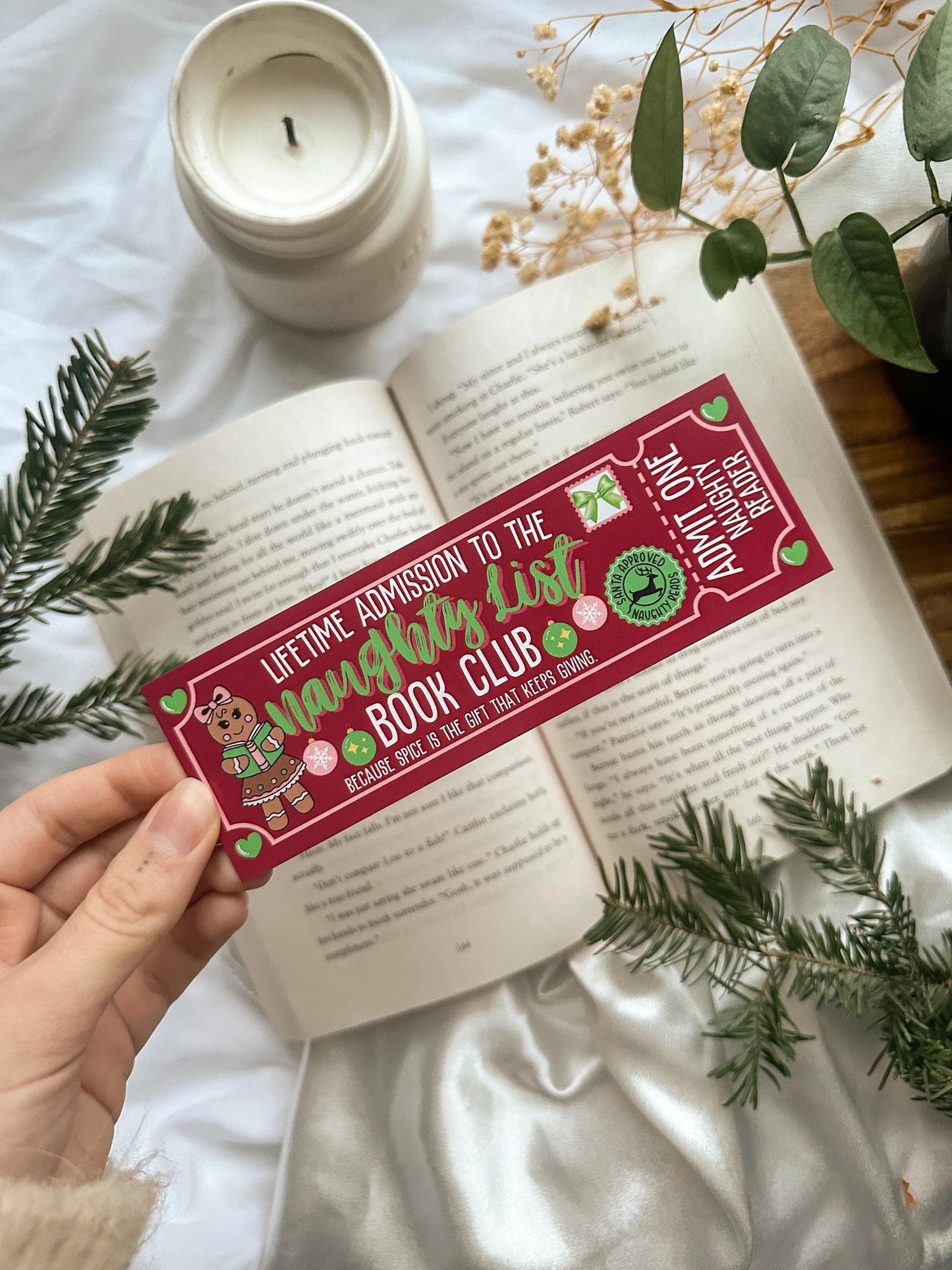 Lifetime Admission to the Naughty List Book Club Bookmark