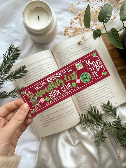 Lifetime Admission to the Naughty List Book Club Bookmark