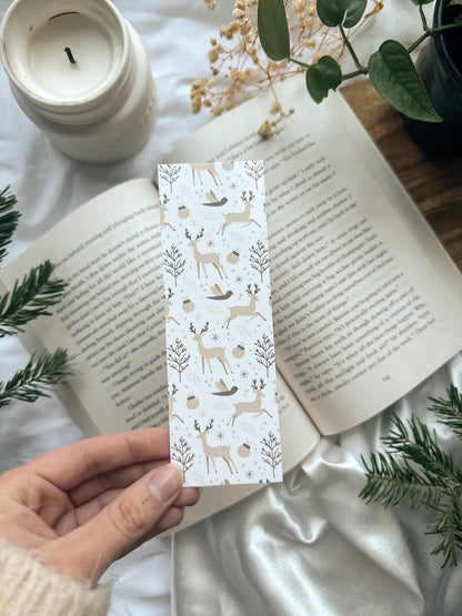 Deer and Doves Holiday Bookmark