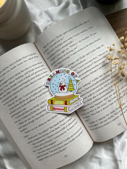 Dreaming of a Winter Holiday Romance Snow Globe Sticker
