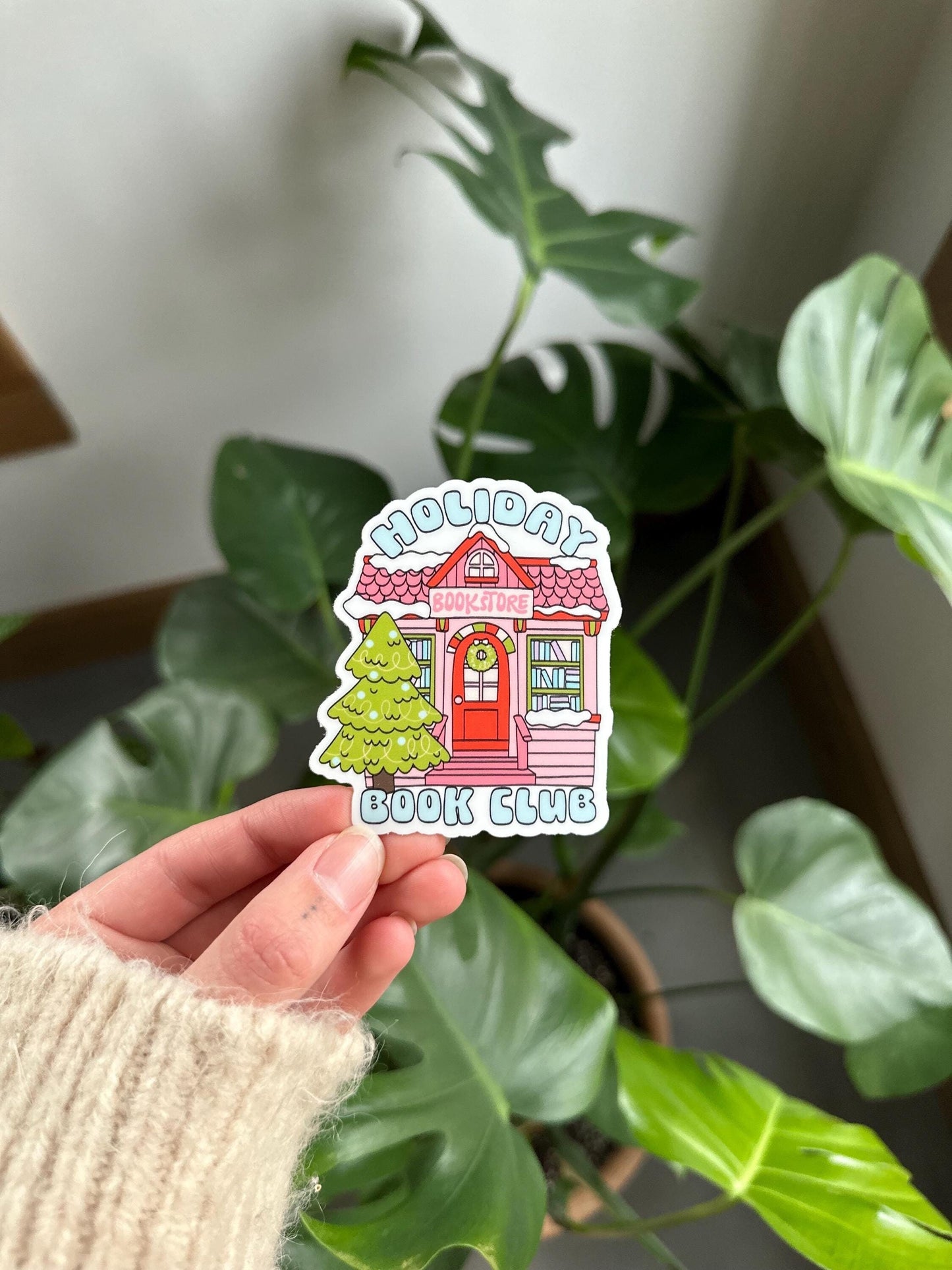 Holiday Book Club Bookstore Sticker