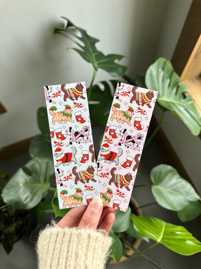 Holiday Cats Pattern Bookmark
