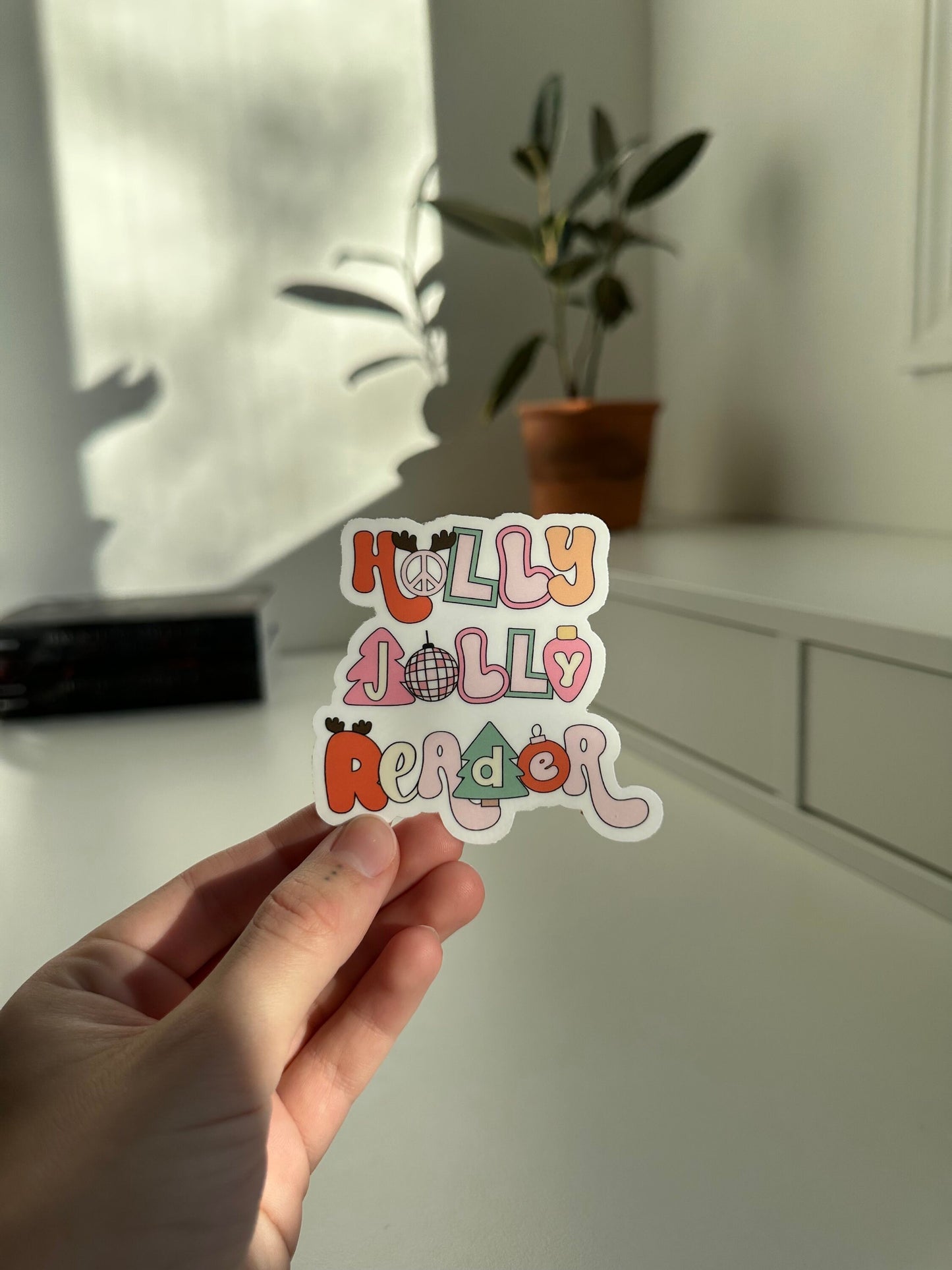 Holly Jolly Reader Sticker