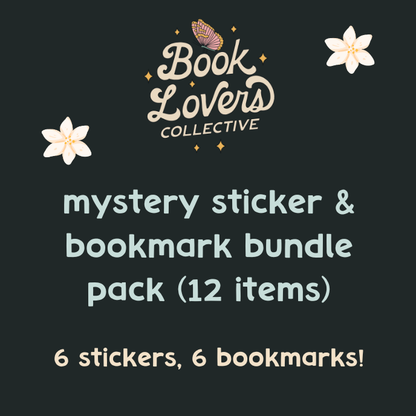MYSTERY Bookish Sticker & Bookmark Bundle Pack - 12 different items