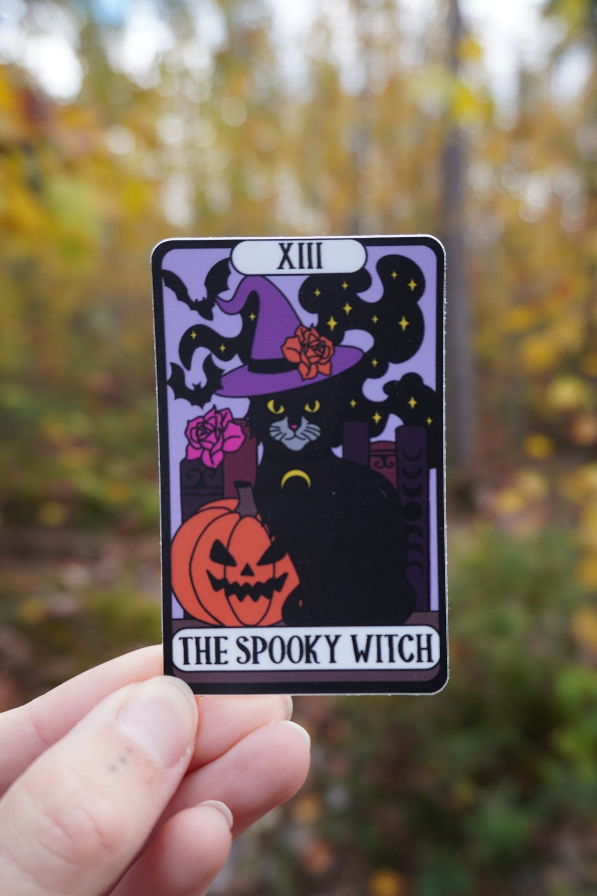 The Spooky Witch Cat Tarot Sticker