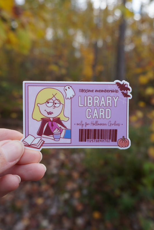 Spooky Lizzie Library Card Sticker