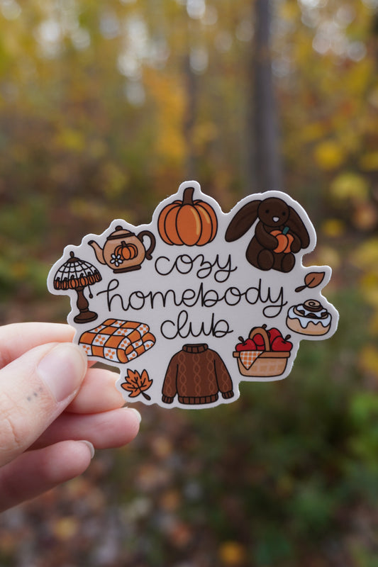 Cozy Homebody Club Sticker