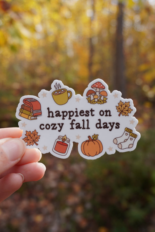 Happiest on Cozy Fall Days Sticker