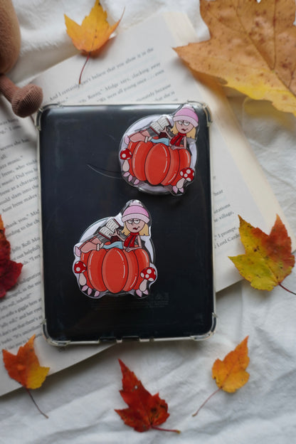 Pumpkin Lizzie Magnetic E-reader Grip